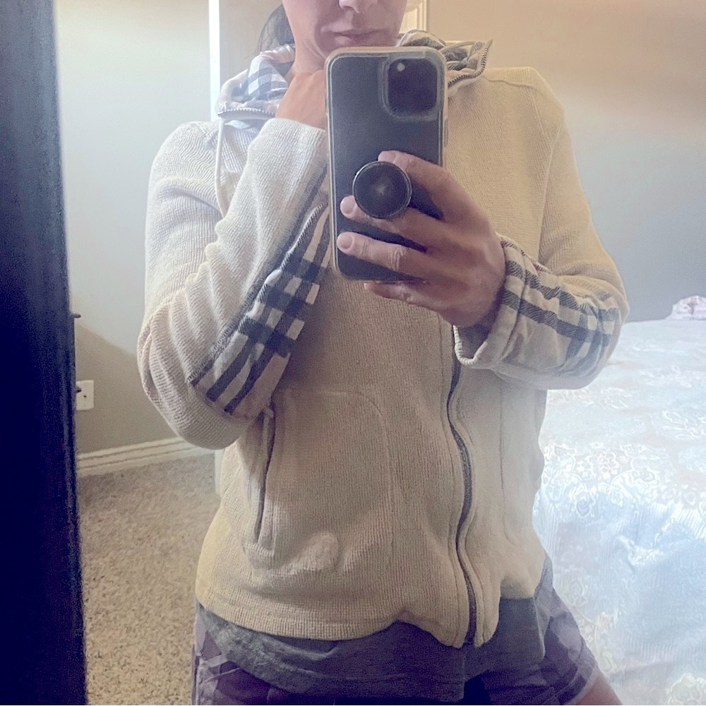 Burberry hooded zip up sweater